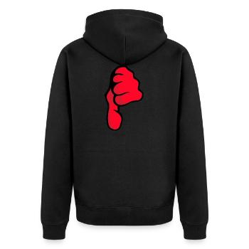 pouces vers le bas - Veste à capuche bio Premium Unisexe - noir - Dos - Nico (187cm)