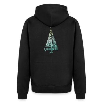 Segelyacht - Wortwolke - Segelboot, Segelschiff - Unisex Premium Bio Zip Hoodie - Schwarz - Hinten - Nico (187cm)