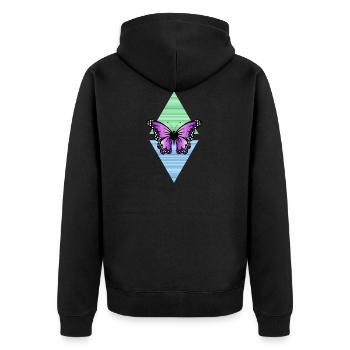 papillon - Veste à capuche bio Premium Unisexe - noir - Dos - Nico (187cm)