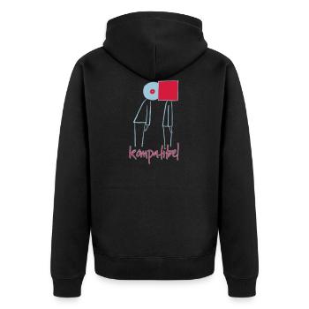 Vinyl Sammler Liebe - Unisex Premium Bio Zip Hoodie - Schwarz - Hinten - Nico (187cm)