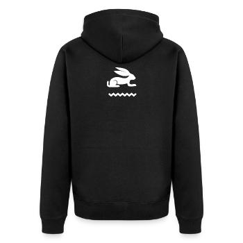 Ägyptisches Hase - Unisex Premium Bio Zip Hoodie - Schwarz - Hinten - Nico (187cm)