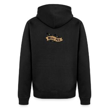Miss You - Unisex Premium Bio Zip Hoodie - Schwarz - Hinten - Nico (187cm)