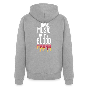 I have music is my blood - Unisex Premium Organic Zip Hoodie - heather grey - Back - Nico (187cm)