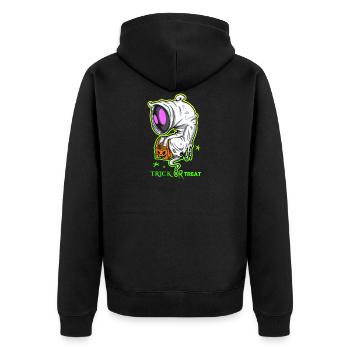 Ghost Halloween - Unisex Premium Organic Zip Hoodie - black - Back - Nico (187cm)