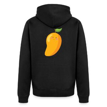 mango - Unisex Premium Organic Zip Hoodie - black - Back - Nico (187cm)