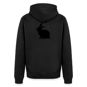 Rabbit - Unisex Premium Organic Zip Hoodie - black - Back - Nico (187cm)