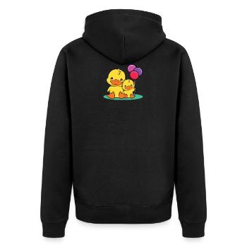 Big Brother - Duck - Unisex Premium Organic Zip Hoodie - black - Back - Nico (187cm)