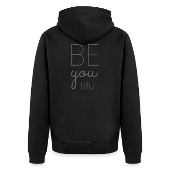 Be|you|tifull grey - Veste à capuche bio Premium Unisexe - noir - Dos - Nico (187cm)