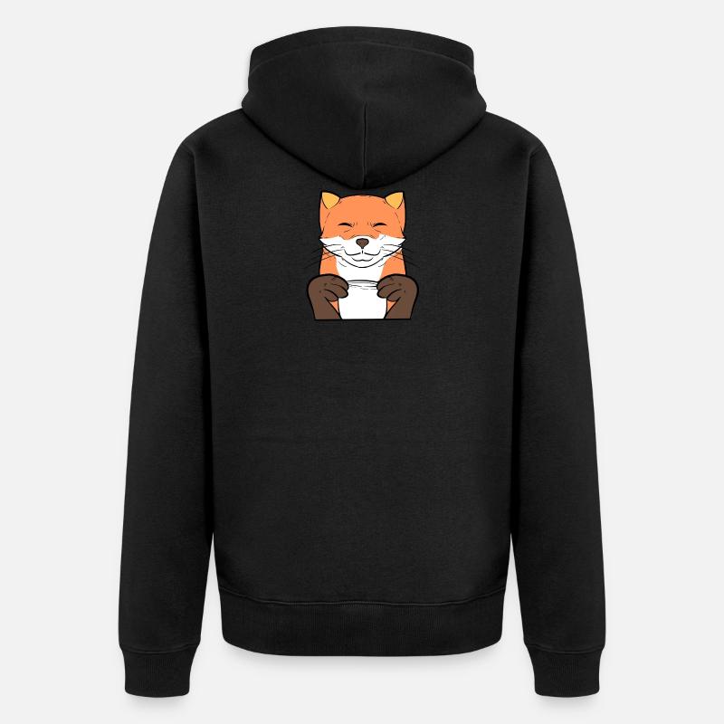Fox café cadeau de café - Veste à capuche bio Premium Unisexe - noir