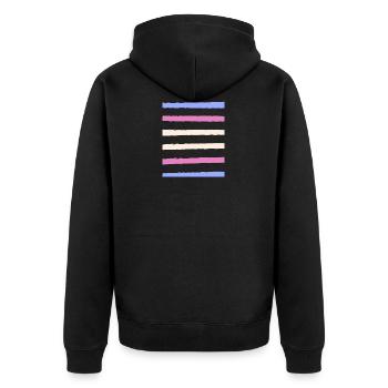 trans stripes - Unisex Premium Bio Zip Hoodie - Schwarz - Hinten - Nico (187cm)