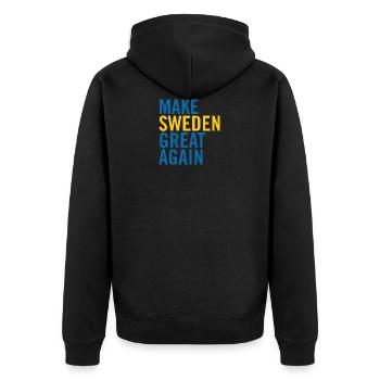 Make Sweden Great Again - Unisex Premium Organic Zip Hoodie - black - Back - Nico (187cm)