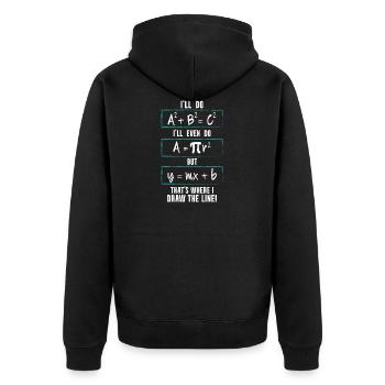 Drôle de maths phrase équation mathématiques blague - Veste à capuche bio Premium Unisexe - noir - Dos - Nico (187cm)