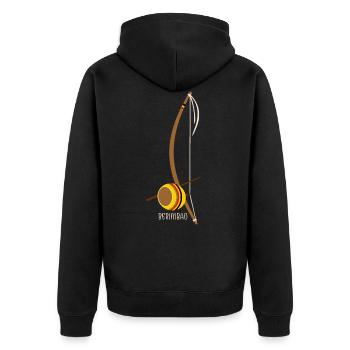 Capoeira Berimbau Instrument Music Power 2 - Unisex Premium Bio Zip Hoodie - Schwarz - Hinten - Nico (187cm)