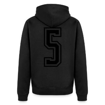 5 Number number - Unisex Premium Organic Zip Hoodie - black - Back - Nico (187cm)