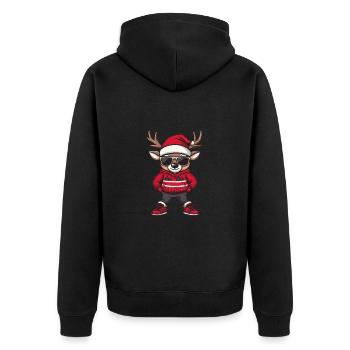 Noël de cerf Noël laid - Veste à capuche bio Premium Unisexe - noir - Dos - Nico (187cm)