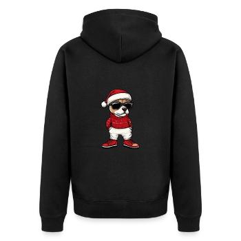 Jack Russel Terrier Dog Christmas Christmas - Unisex Premium Organic Zip Hoodie - black - Back - Nico (187cm)