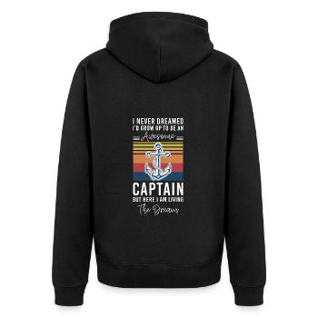 Ship Sailor Sea - Unisex Premium Organic Zip Hoodie - black - Back - Nico (187cm)