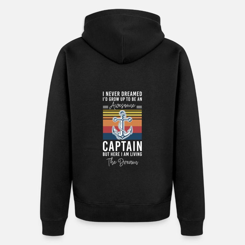 Schiff Matrose Meer - Unisex Premium Bio Zip Hoodie - Schwarz