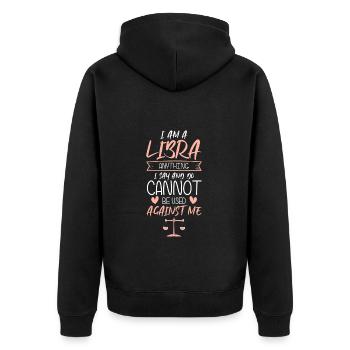 Birthday Astrology October Sky - Unisex Premium Organic Zip Hoodie - black - Back - Nico (187cm)