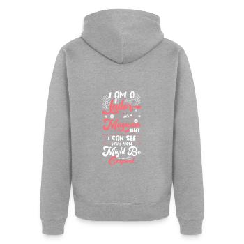 Tailor Thread Pants Bespoke Tailor - Unisex Premium Organic Zip Hoodie - heather grey - Back - Nico (187cm)