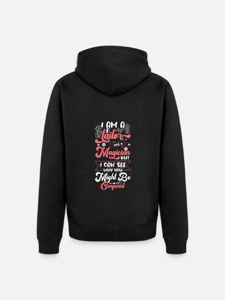 Schneider Faden Hose Maßschneider - Unisex Premium Bio Zip Hoodie - Schwarz