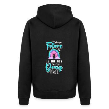 Tabac Clean Straight Edge sans drogue - Veste à capuche bio Premium Unisexe - noir - Dos - Nico (187cm)