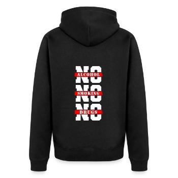 Tabac Straight Edge sans toxicomane - Veste à capuche bio Premium Unisexe - noir - Dos - Nico (187cm)