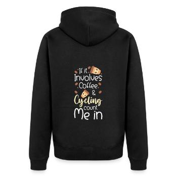 Radfahrer Fitness Fahrradfahrer Radtour - Unisex Premium Bio Zip Hoodie - Schwarz - Hinten - Nico (187cm)