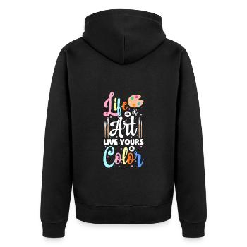 Artiste Profession Peintre - Veste à capuche bio Premium Unisexe - noir - Dos - Nico (187cm)