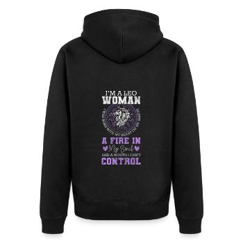 Lion Astrologie Naissance Lion - Veste à capuche bio Premium Unisexe - noir - Dos - Nico (187cm)