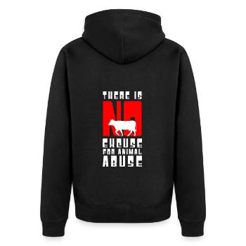 Vegan Animal Welfare Meatless - Unisex Premium Organic Zip Hoodie - black - Back - Nico (187cm)