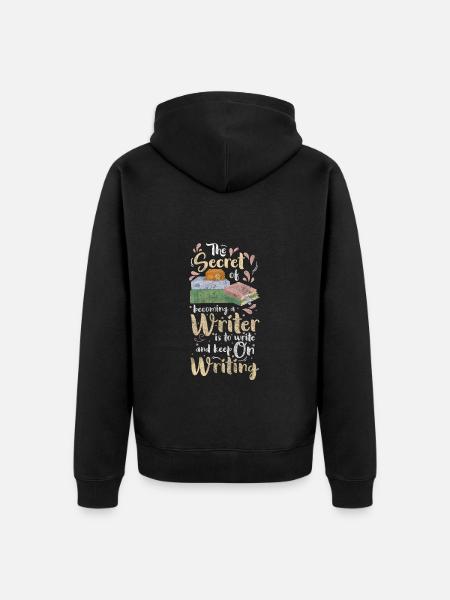 Writer Writing Fantasy Profession - Unisex Premium Organic Zip Hoodie - black