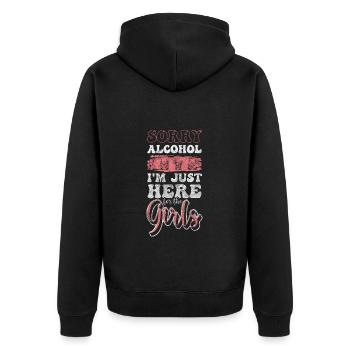 Alkoholfrei Aufhören Entzug - Unisex Premium Bio Zip Hoodie - Schwarz - Hinten - Nico (187cm)