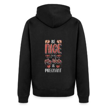 Grossesse Maman Grand Amour Bébé Pieds - Veste à capuche bio Premium Unisexe - noir - Dos - Nico (187cm)
