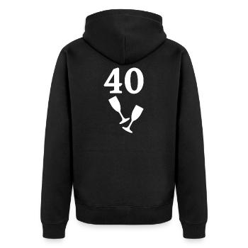 Geburtstagsshirt, 40 sektgläser silhouette - Unisex Premium Bio Zip Hoodie - Schwarz - Hinten - Nico (187cm)