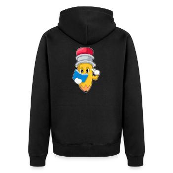 Pencil Teacher Book School - Unisex Premium Organic Zip Hoodie - black - Back - Nico (187cm)