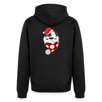 Dog Christmas Christmas Sock - Unisex Premium Organic Zip Hoodie - black - Back - Nico (187cm)
