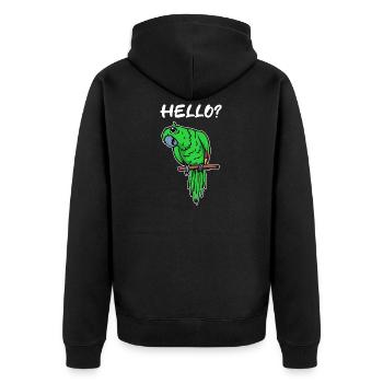 Vogel Spruch Papagei Tierliebhaber Haustier Zoo - Unisex Premium Bio Zip Hoodie - Schwarz - Hinten - Nico (187cm)