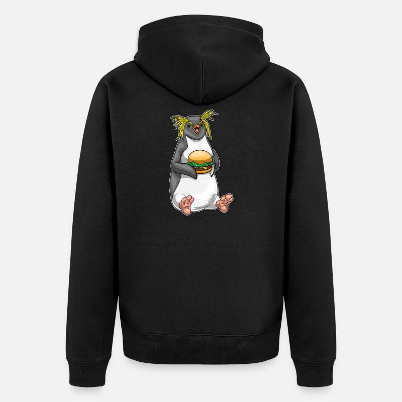 Cheeseburger pingouin - Veste à capuche bio Premium Unisexe - noir