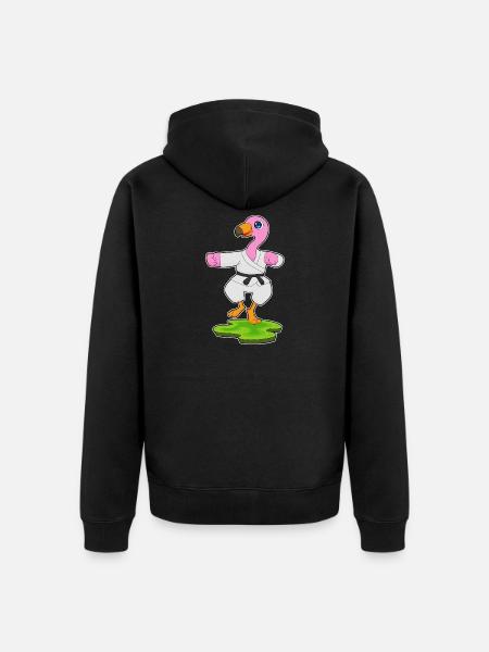 Flamingo Karate Martial Arts - Unisex Premium Organic Zip Hoodie - black