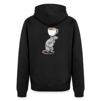 Mouse Coffee Mug - Unisex Premium Organic Zip Hoodie - black - Back - Nico (187cm)