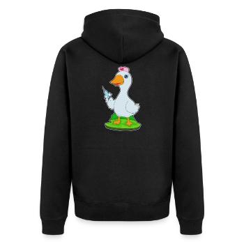 Infirmière Canard Vie Quotidienne - Veste à capuche bio Premium Unisexe - noir - Dos - Nico (187cm)