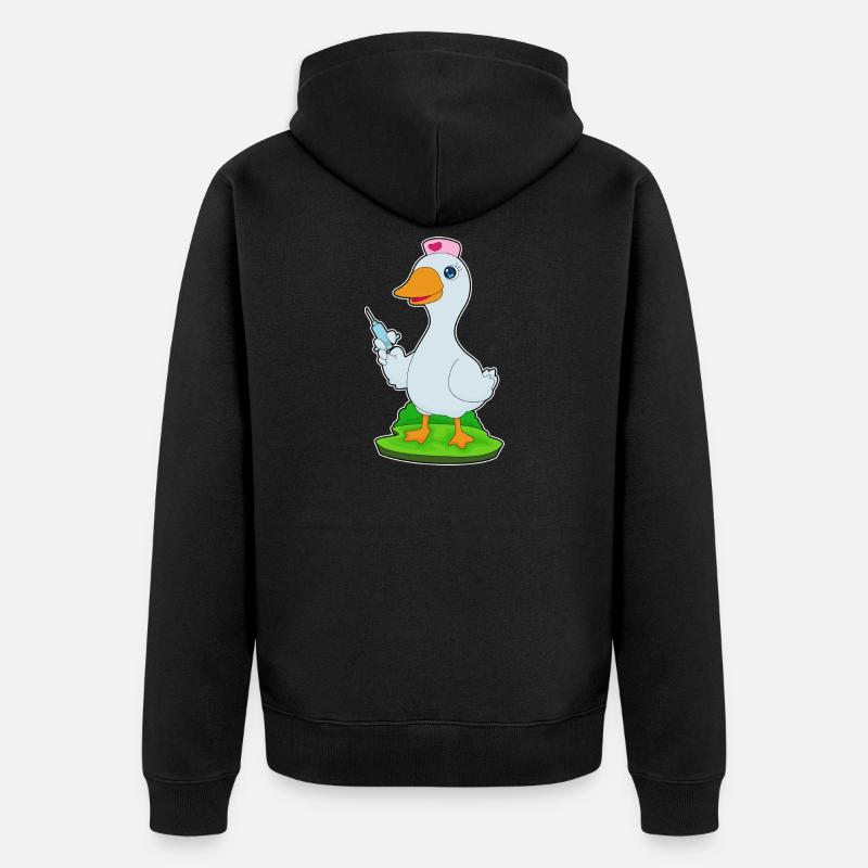 Seringue d’infirmière de canard - Veste à capuche bio Premium Unisexe - noir