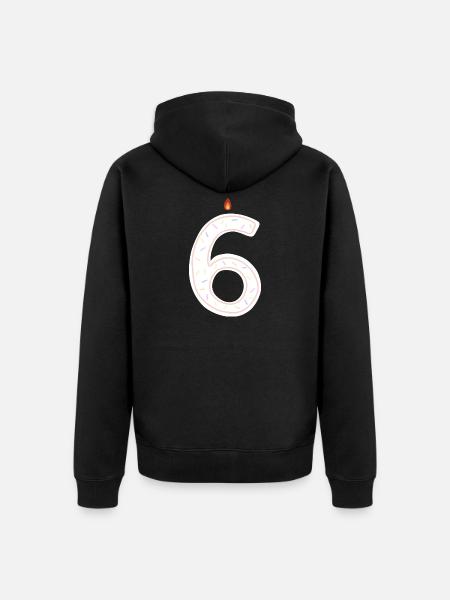 Colourful Birthday Number Candle Design - Unisex Premium Organic Zip Hoodie - black
