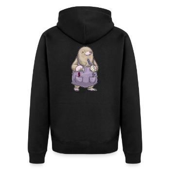 Peigne et ciseaux de coiffeur Mole - Veste à capuche bio Premium Unisexe - noir - Dos - Nico (187cm)