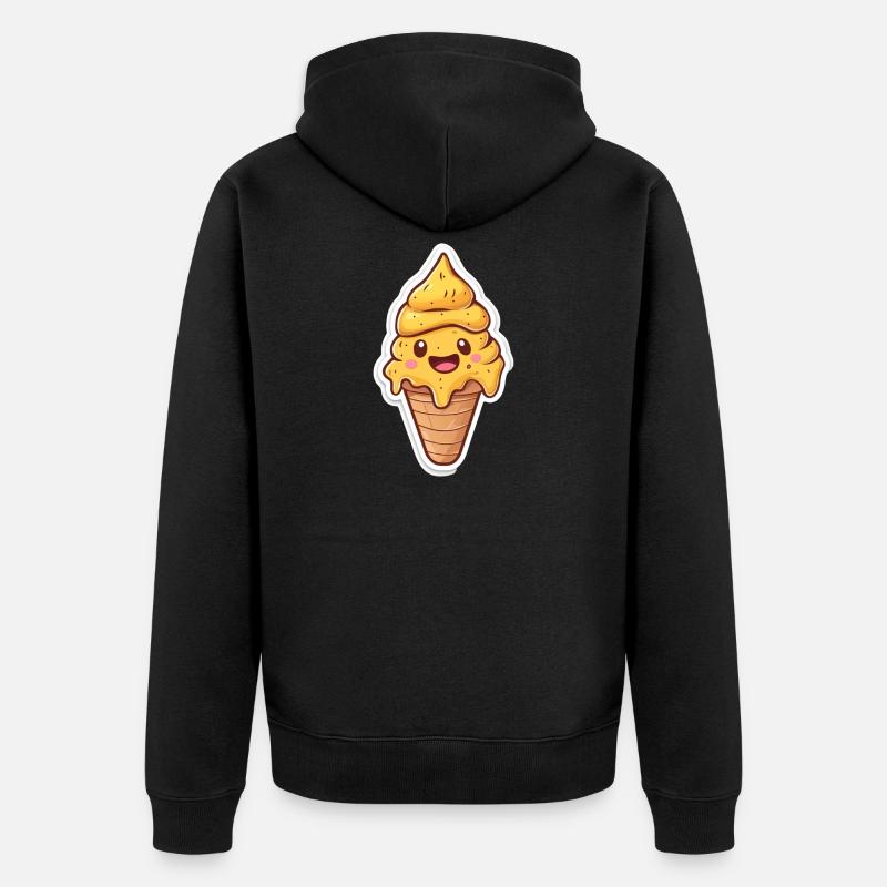 Eiscreme Eis - Unisex Premium Bio Zip Hoodie - Schwarz