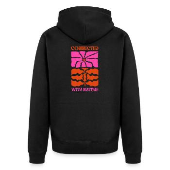 Fleur abstraite connectée à la nature - Veste à capuche bio Premium Unisexe - noir - Dos - Nico (187cm)