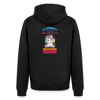 Licorne Petite Douce Et Gentille - Veste à capuche bio Premium Unisexe - noir - Dos - Nico (187cm)