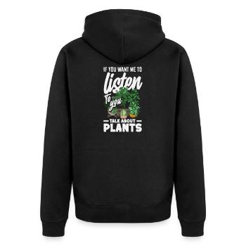 Garden & Plant Lovers Gifts - Unisex Premium Organic Zip Hoodie - black - Back - Nico (187cm)