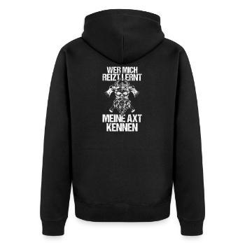 Mur des Boucliers Médiévaux Marché Médiéval Viking - Veste à capuche bio Premium Unisexe - noir - Dos - Nico (187cm)